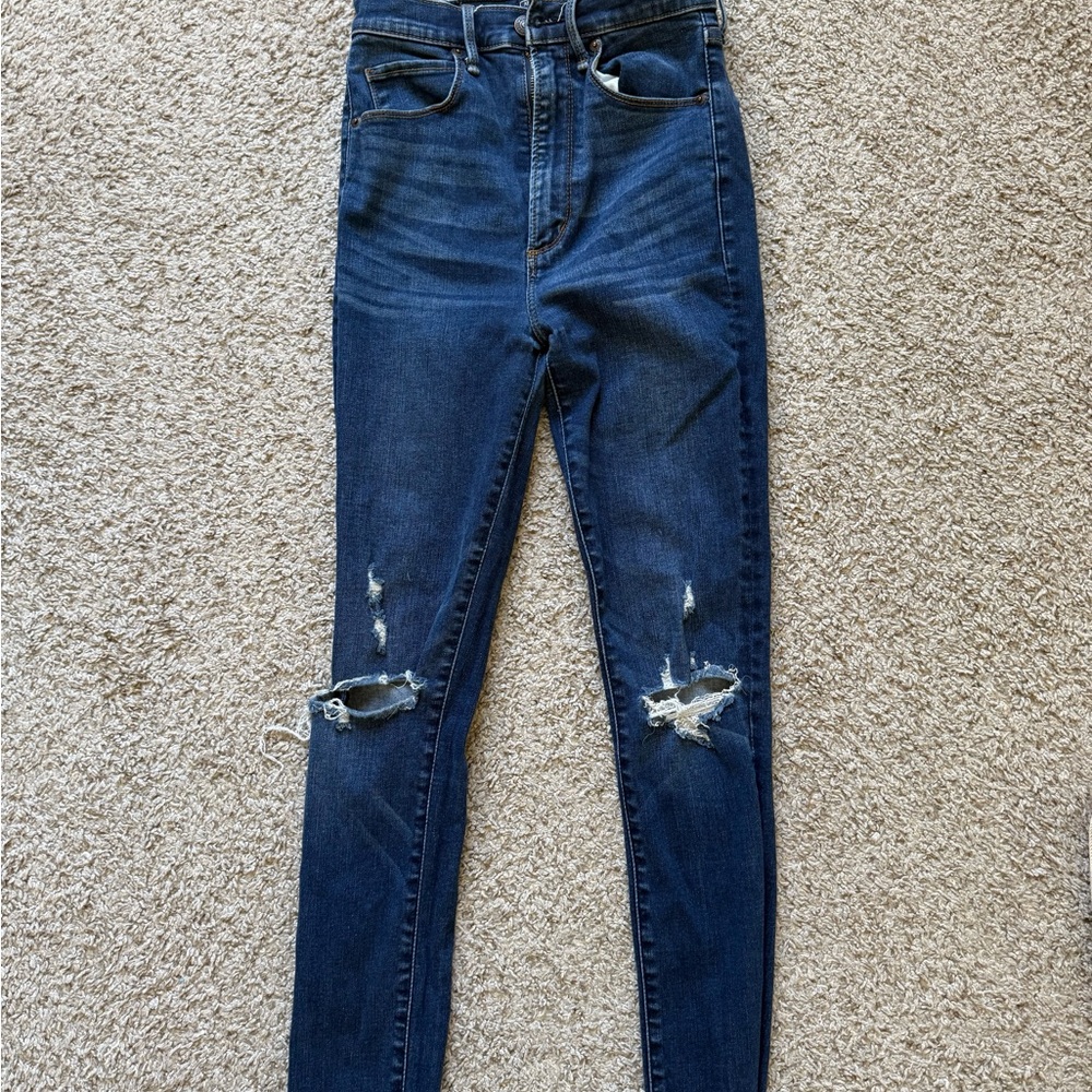 Abercrombie and Fitch Blue Distressed Women's Jeans